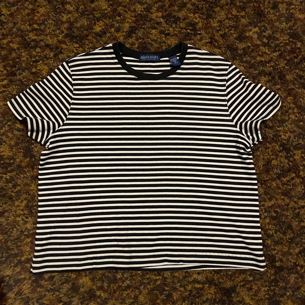 Black & White striped crop top
